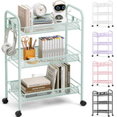 TOOLF 3-tier cart frame for durable metal storage on wheels