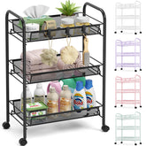 TOOLF 3-tier rolling cart in assembled view, ideal for organized spaces.