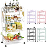 TOOLF 4-Tier rolling cart side view showing compact, mobile storage solution