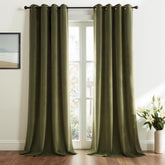 Topfinel olive green velvet curtains 84in improve room darkening and style
