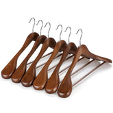 TOPIA HANGER walnut wide-shoulder wood hanger keeps suits in shape