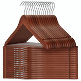 TOPIA HANGER wooden hanger set with walnut finish for durable wardrobe