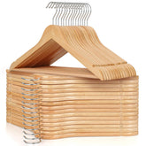 Topia Hanger 30-pack wooden hangers keep outfits neatly organized.
