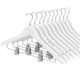 TOPIA HANGER wooden suit hangers 10-pack for durable closet organization.