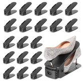 TOPNEW 20-pack shoe slots organizer neatly arranges pairs for quick access and space savings.