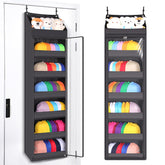 Toread 7-layer cap organizer on a door stores up to 90 hats and keeps them tidy.