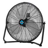 Tornado 20-inch high velocity floor fan front view for wide-area cooling.