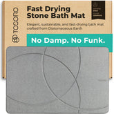 TOSORO Stone Bath Mat close-up shows diatomaceous earth texture for fast absorption.
