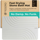 TOSORO stone bath mat with diatomite absorbency demonstrating fast water drainage