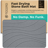 TOSORO Stone Bath Mat Graphite, top view with spa-inspired design and quick-dry surface.