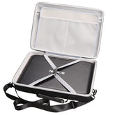 Tourmate exterior hard case protects a 17.5-inch DVD player during travel.