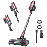 ToyMade cordless vacuum 600W suction head removes pet hair efficiently on floors