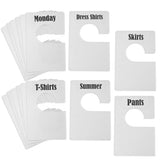 Tragoods clothing dividers in pearl white on a wardrobe rail for easy organization.