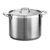 Tramontina Gourmet 16qt stock pot on stove ready for large batches