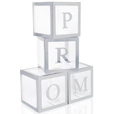Trandraft prom boxes with letters showcase clear balloons for graduation decor.