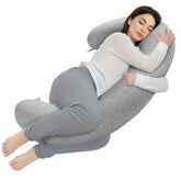 TranquilRelax C-shaped body pillow supports side sleepers with wrap-around comfort for alignment.