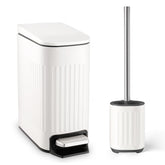 TrashAid bathroom trash can front view with slim 1-6 gallon capacity fits tight spaces.
