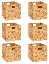TREVIETDECOR water hyacinth cube basket ideal for closet organization.
