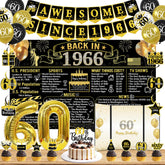 Trgowaul 60th birthday banner in black and gold for an elegant milestone backdrop.