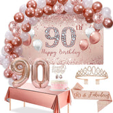 Trgowaul 90th banner in rose gold ready as a photo backdrop