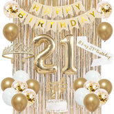 Trgowaul foil 21-number balloons gold for a glamorous 21st celebration