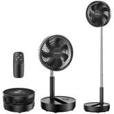 TriPole portable standing fan front view showing compact bedside cooling.