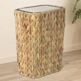 Trongee Boho Trash Can with Lid in press-top action for quick waste access