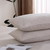 Tseapeni 100% French flax linen pillowcase set with envelope closure for secure, cool sleep.