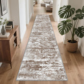 TTelephant Runners 2x10 brown hallway rug with ultra non-slip backing for safe passages
