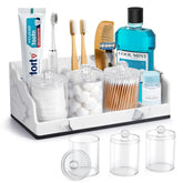 TuCao bathroom counter organizer with marble design for stylish storage.