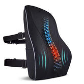 TULARIS extra dense lumbar support pillow on an office chair, promoting natural spine alignment
