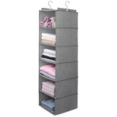 Tulinstiraga large hanging sweater organizer with six shelves and drawers for ample closet storage.