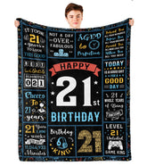 Turelos 21st birthday throw blanket 60x50in for warm, stylish celebrations