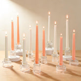 Turvono Vintage ribbed glass pillar candle holder adds elegant table decor