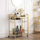 TUTOTAK bar cart with wine rack and glass holder, ideal for entertaining.