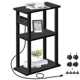 TUTOTAK small narrow side table with charging station displays USB ports ready to power devices.