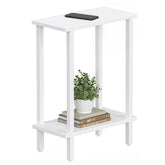 TUTOTAK small side table in white, front view, ideal for compact living spaces.