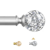 TVWOO silver decorative crystal curtain rods add elegant style to any room