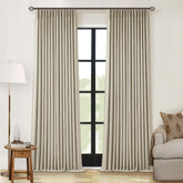 TWODRAPES 90-inch blackout linen curtains with pleats for private, stylish windows.