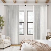 TWODRAPES 90 inch linen blackout curtains in ivory, showcasing privacy and effective light control.