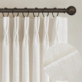 TWODRAPES natural pinch-pleated curtains 84in setup with structured folds