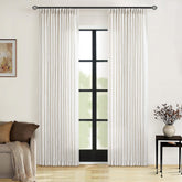 TWODRAPES neutral pinch pleated 86-inch curtains in cream for living room privacy and style