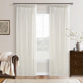 TWODRAPES pinch-pleat linen curtains 102in front view enhance texture and style