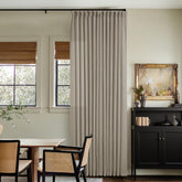 TwoDrapes pinched-pleat linen curtains with elegant folds for living spaces