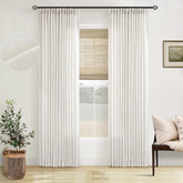 TWODRAPES Pinch Pleated Curtains front view in cream ivory diffusing natural light