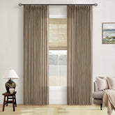 TWODRAPES pinch pleats linen curtains with two panels for elegant folds