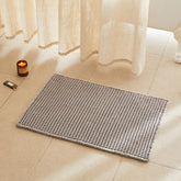 TYUU waffle bath mat light grey 30x20 with plush texture for a cozy post-shower step.