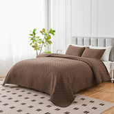 U-NICE HOME quilt set full/queen with embossed pattern adds elegant texture to your bed.
