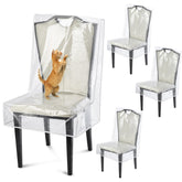 Uawsyut clear chair covers protect dining chairs from spills and scratches.