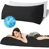 Ubauba memory foam body pillow 20x54 inches in pitch black for full-body support.